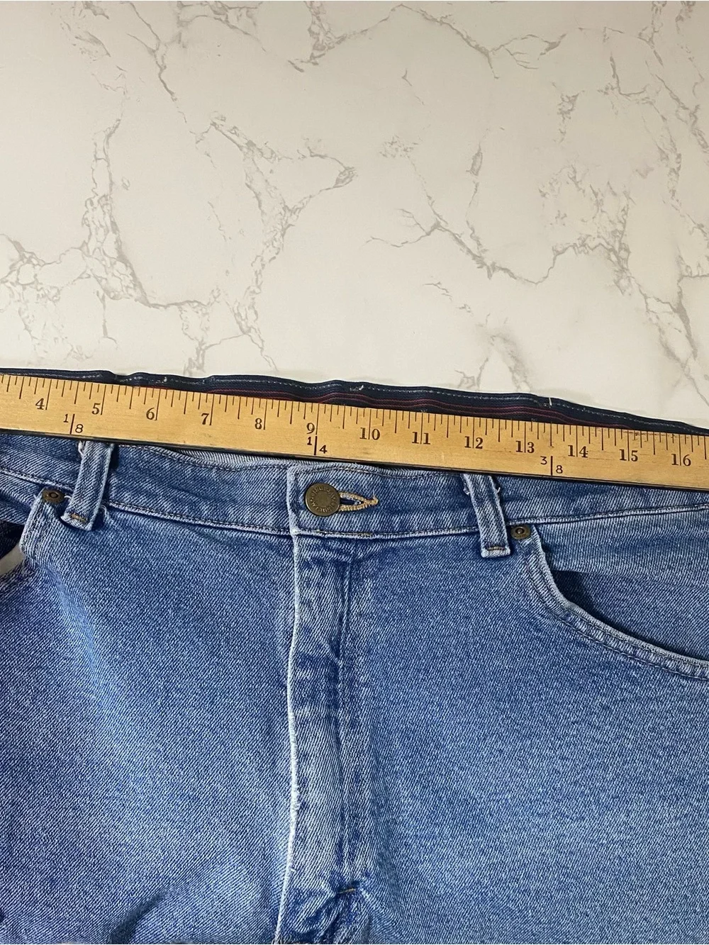 Wrangler Men's Straight Jeans in Blue Denim 36x29 Comfort Flex Waist